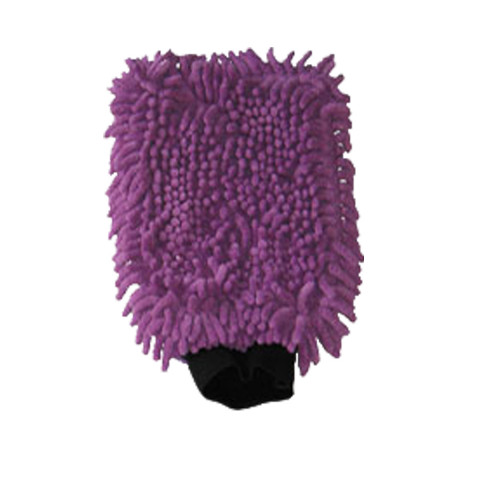 Gant de lavage microfibre double face violet