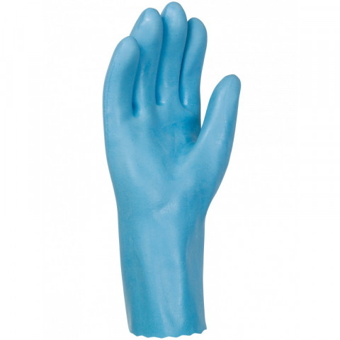 Gant protection chimique et anti chaleur singer  latex bleu/jersey tout enduit 30 cm finition lisse - Taille au choix