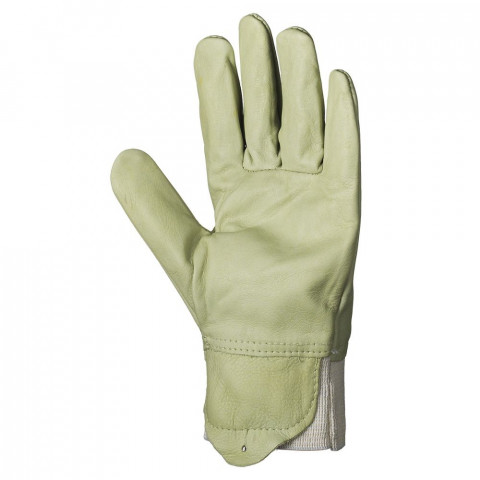 Gants de travail cuir hydrofuge et oléofuge eurotechnique 2460 avec protège artère (lot de 10 paires) - Taille au choix