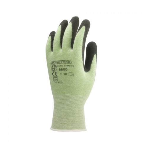 Gants de travail précision fibre de bambou enduit nitrile eurotechnique (lot de 10 paires de gants) - Taille au choix