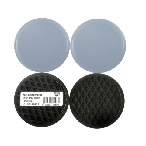 Gpi - lot de 8 patins glisseurs ø 80 mm gris