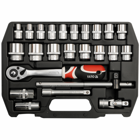YATO Ensemble de clés à cliquet YT-3872, 24 pièces