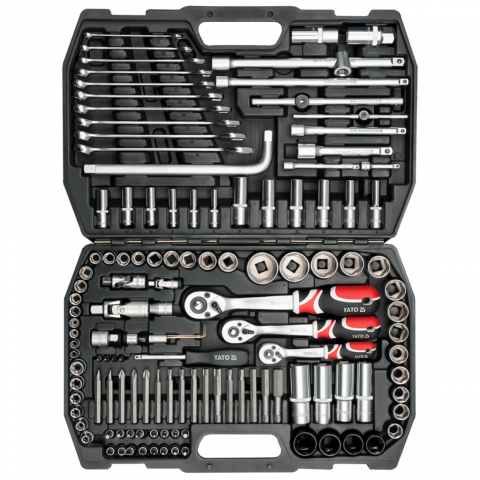 YATO Ensemble de clés à cliquet 128 pièces YT-3887