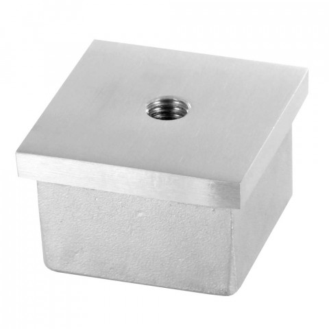 inox design terminaison plate filete m8 pour tube carre 40x40 epaisseur 2mm inox brosse aisi 316 distriartisan