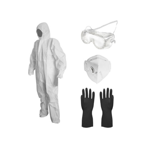 Kit de protection pulverisation vito jardin et bricolage combi taille l + gants + lunettes+ masque