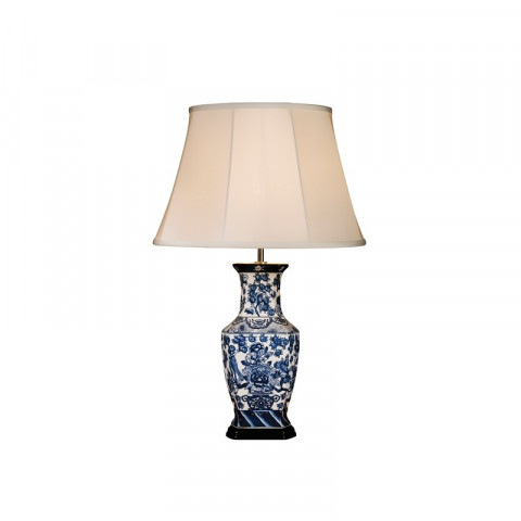 Lampe blue hexagone vase, sans abat-jour