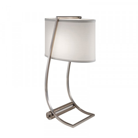 Lampe lex, acier borssé, avec abat-jour et port usb