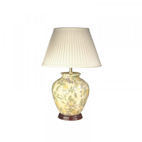 Lampe yellow flowers, porcelaine, sans abat-jour