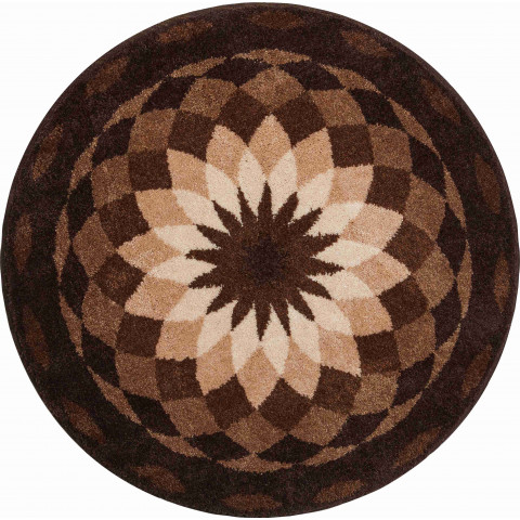 Tapis de salle de bain garden of peace marron rond 80 cm