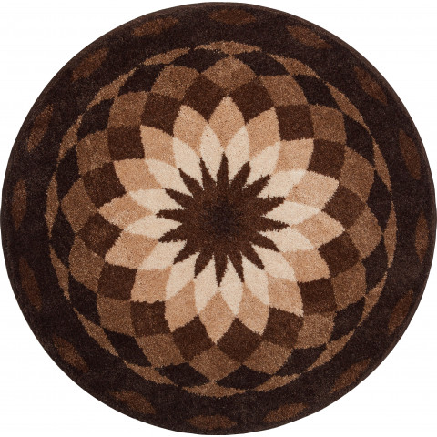 Tapis de salle de bain garden of peace marron rond 100 cm