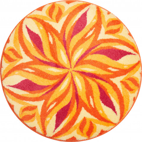 Tapis de salle de bain dancing sky orange rond 60 cm