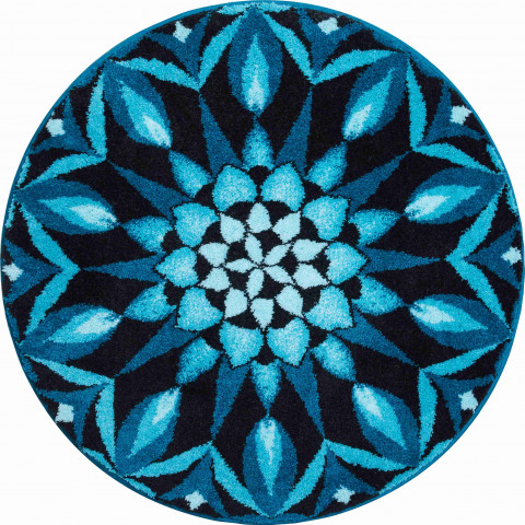 Tapis de salle de bain cognition turquoise rond 60 cm