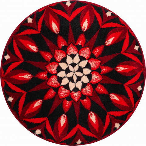 Tapis de salle de bain cognition rouge rond 80 cm