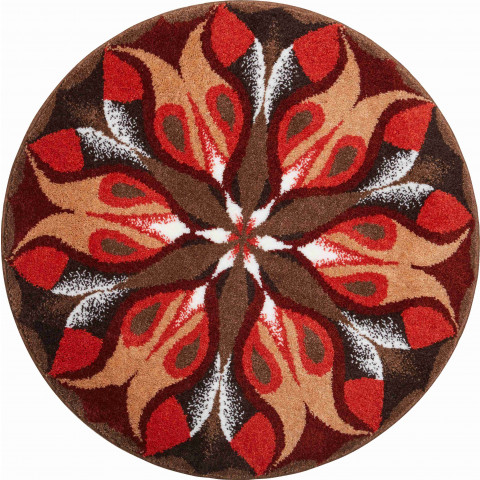 Tapis de salle de bain silent glow marron rond 60 cm
