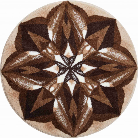 Tapis de salle de bain meaningfulness marron rond 60 cm