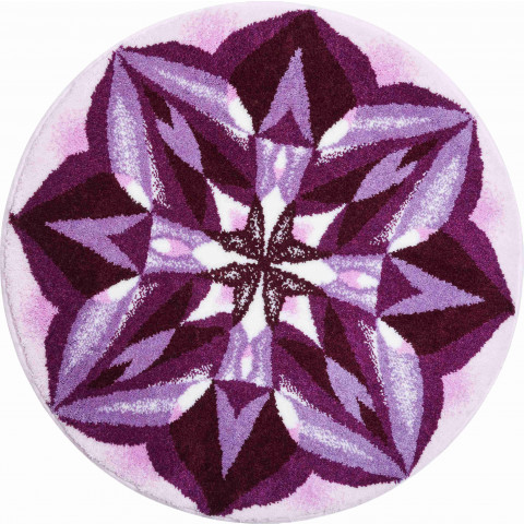 Tapis de salle de bain meaningfulness violet rond 60 cm