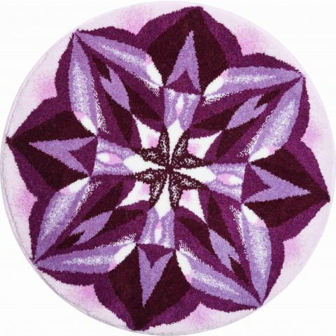 Tapis de salle de bain meaningfulness violet rond 100 cm