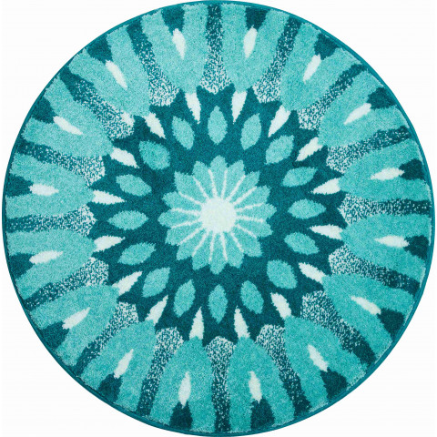 Tapis de salle de bain temple of the soul turquoise rond 80 cm