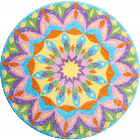Tapis de salle de bain birth multicouleur rond 60 cm
