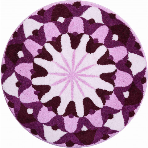 Tapis de salle de bain knowledge violet rond 60 cm
