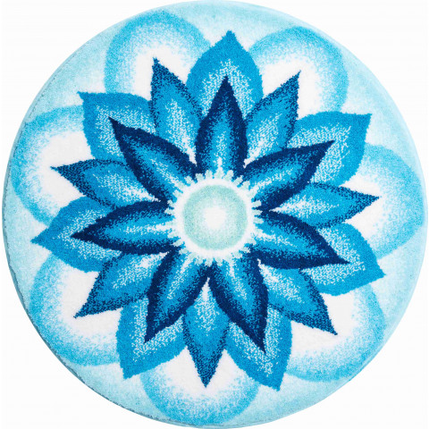 Tapis de salle de bain heavenly peace bleu rond 80 cm