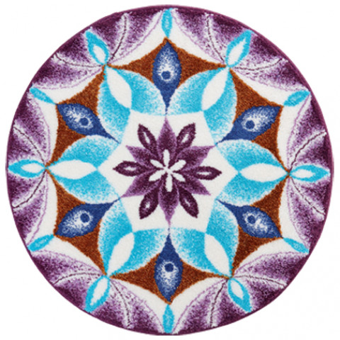 Tapis de salle de bain gratitude violet rond 100 cm