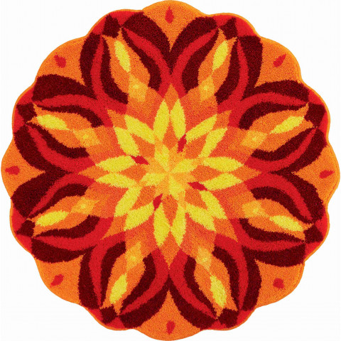 Tapis de salle de bain self-love orange rond 80 cm