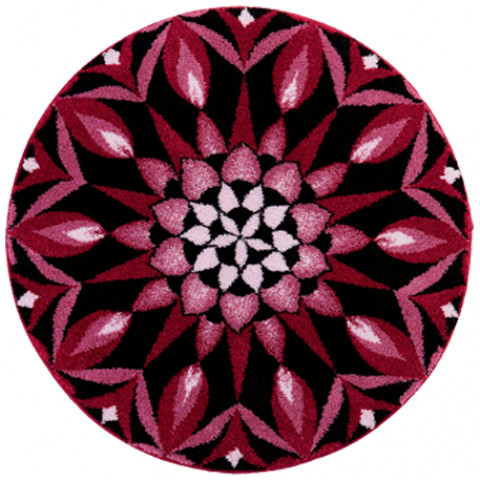 Tapis de salle de bain self-love bordeaux rond 100 cm