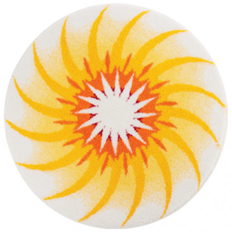 Tapis de salle de bain path of enlightenment jaune rond 60 cm