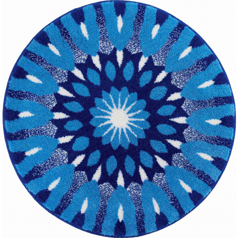 Tapis de salle de bain comprehension bleu rond 80 cm