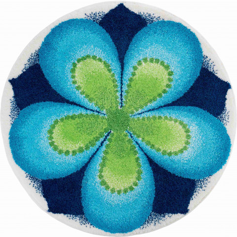 Tapis de salle de bain fulfilment bleu rond 80 cm