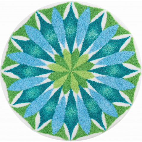 Tapis de salle de bain sunrise bleu rond 80 cm