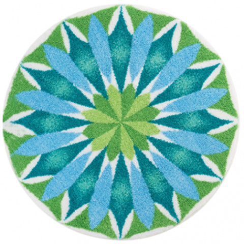 Tapis de salle de bain sunrise bleu clair rond 100 cm