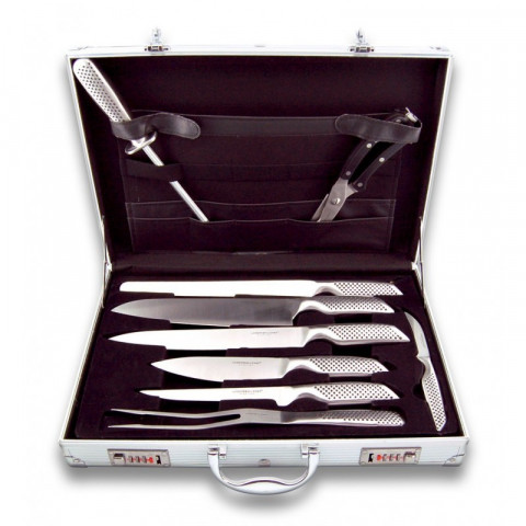 Malette 9 pièces coutellerie tout métal - couteau du chef