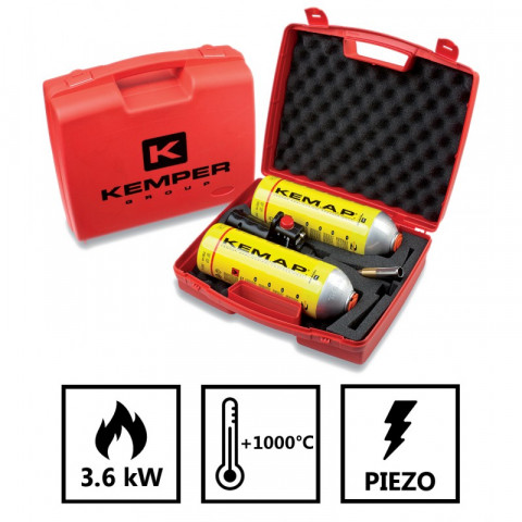 kemper mallette chalumeau lampe a souder professionnelle 2 bonbonnes gaz kemap distriartisan
