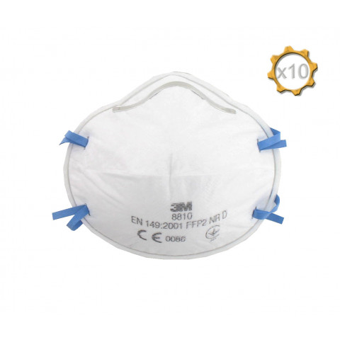 Masque 3m 8810 anti-poussières ffp2 sans soupape x 10