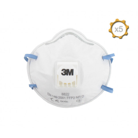 Masque 3m 8822 anti-poussière ffp2 avec soupape x 5