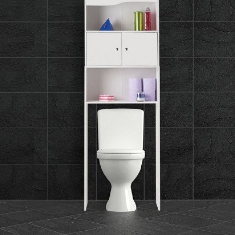 ose meuble etagere wc 2 portes en bois blanc distriartisan