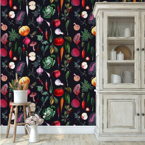 Papier peint de cuisine avec légumes vintage - CUCINA++