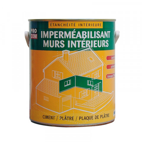 Peinture d'étanchéité - murs intérieurs, platres, pierres, briques, ciment,  béton durcisseur - 0.75 litres-Incolore