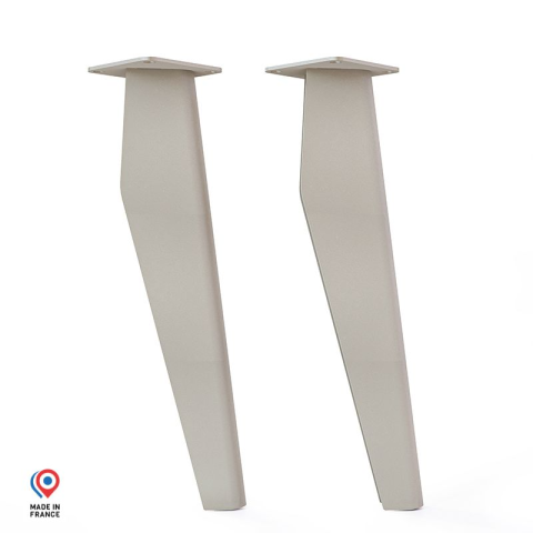 Lot de 2 pieds profilés DECO-GEM pour table basse en acier à visser Opale, H.39 cm