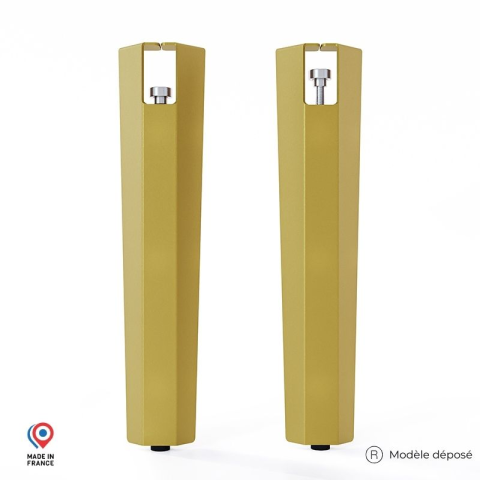 Lot de 2 pieds d'angle DECO-GEM pour table basse en acier Saphir, H.43 cm