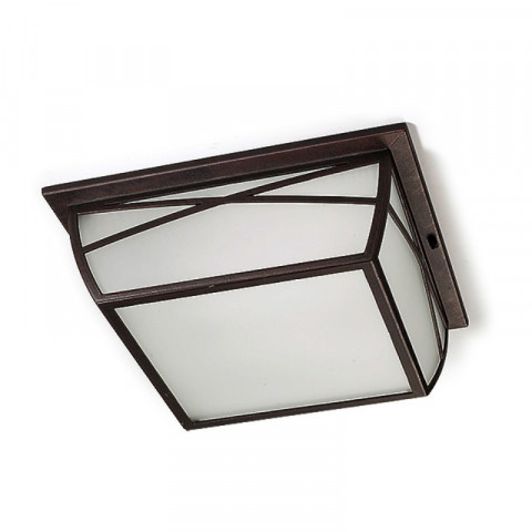 Plafonnier alba, aluminium et verre, marron