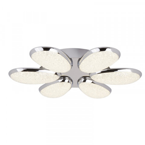 Plafonnier lori 52 cm, en chrome et verre