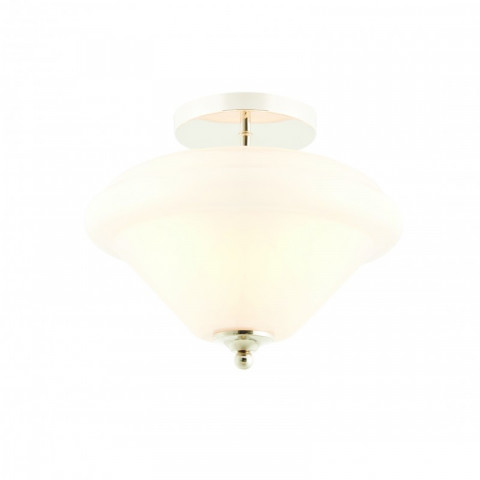 Plafonnier sicily, nickel brillant et verre