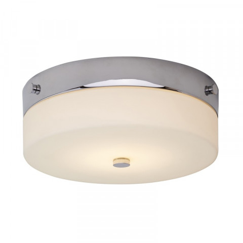 Plafonnier tamar, 23.5 cm, chrome poli, verre opale, led, ip44