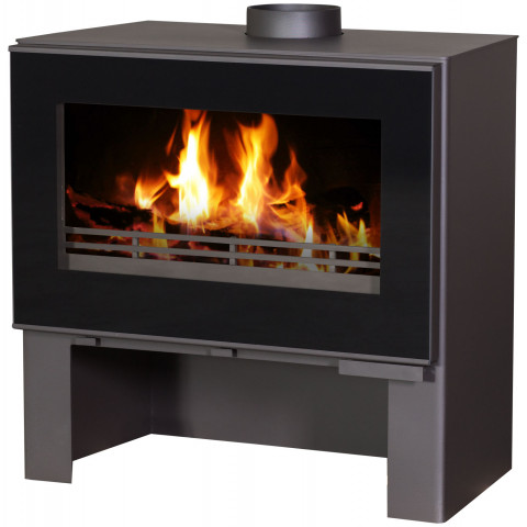 Poêle à bois omega 11kw / 14kw - grand foyer