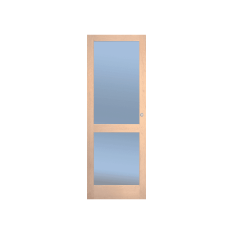 Porte nue, sans cadre, bois bouleau access : 2 carreaux, traverse droite, 73 cm en rive droite