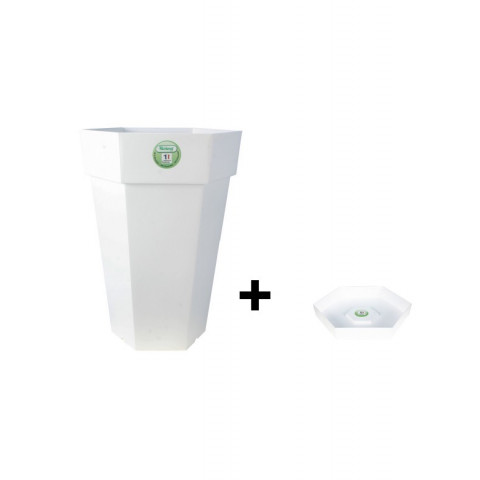 Pot et soucoupe hexaline diametre 49cm h66cm - riviera - Coloris au choix