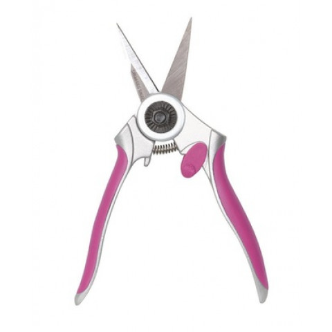 Secateur lames droites 180 mm acier inox fushia
